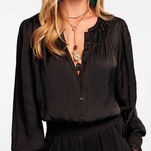 Ramy Brook Charcoal Blouse - Picture 3 of 8